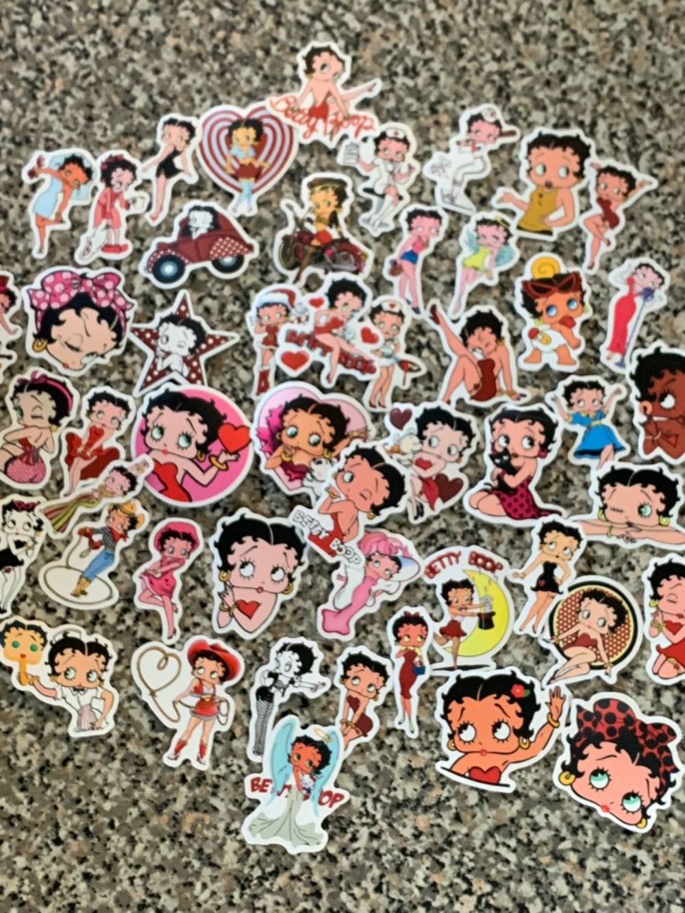 Betty Boop Sticker Collection - Pink Red Black White Accents